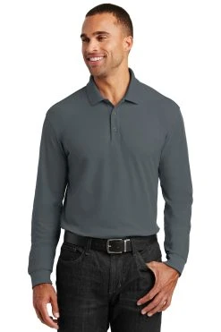 Adult Long Sleeve Core Classic Pique Polo -Port Authority Shop aec1b0a4e00903