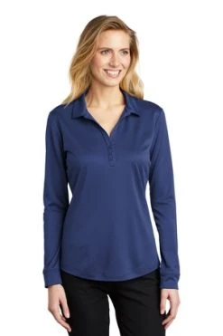 Ladies Silk Touch Performance Long Sleeve Polo -Port Authority Shop b1358076d6b55b