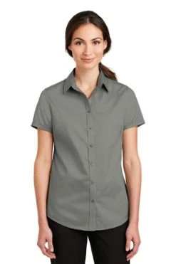 Ladies Short Sleeve SuperPro Twill Shirt -Port Authority Shop b49302faea0aeb
