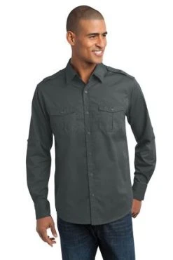 Stain-Release Roll Sleeve Twill Shirt -Port Authority Shop b4e827b4eab516