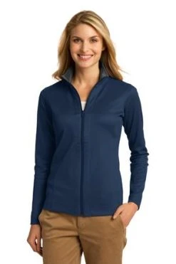 Ladies Vertical Texture Full-Zip Jacket -Port Authority Shop b5590ed2a53b6d