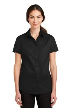 Ladies Short Sleeve SuperPro Twill Shirt -Port Authority Shop b6f1567ca66a84