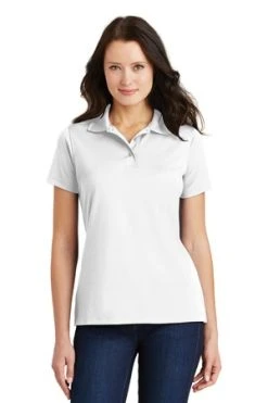 Ladies Poly-Charcoal Blend Pique Polo