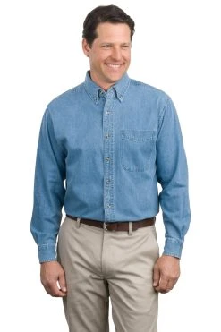 Adult Unisex Long Sleeve Denim Shirt -Port Authority Shop bbc11efd6daa2b