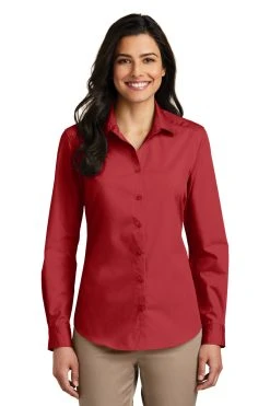 Ladies Long Sleeve Carefree Poplin Shirt -Port Authority Shop bc84f9d85ca402