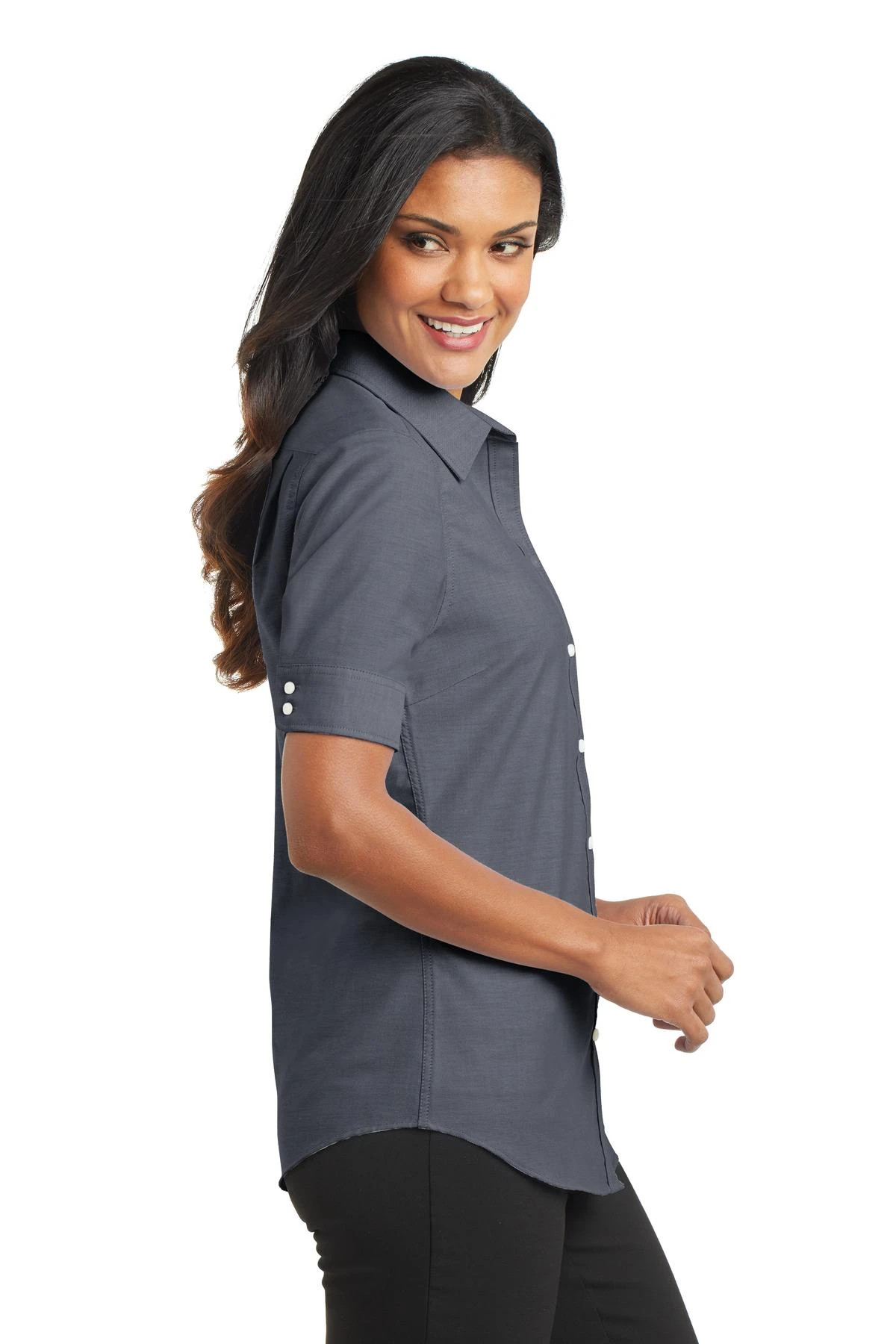 Ladies Short Sleeve SuperPro Oxford Shirt 4 Ladies Short Sleeve SuperPro Oxford Shirt - Image 2