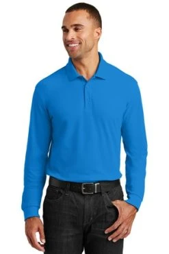 Adult Long Sleeve Core Classic Pique Polo -Port Authority Shop c1ed5376a92235