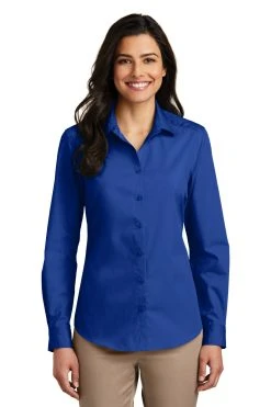 Ladies Long Sleeve Carefree Poplin Shirt -Port Authority Shop c9fae7b94e2e69