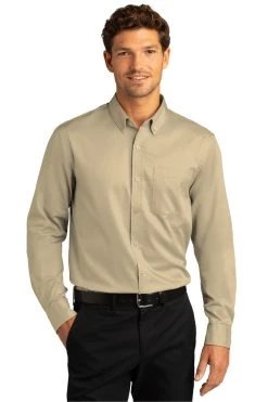 Long Sleeve SuperPro React™ Twill Shirt -Port Authority Shop cbc08f795223a9