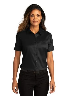 Ladies Short Sleeve SuperPro React ™ Twill Shirt