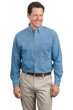 Adult Unisex Long Sleeve Denim Shirt