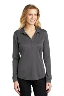 Ladies Silk Touch Performance Long Sleeve Polo -Port Authority Shop d2cc6d21eb5edd