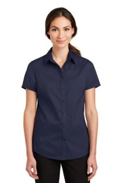 Ladies Short Sleeve SuperPro Twill Shirt -Port Authority Shop d462d744bcc020