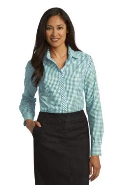 Ladies Long Sleeve Gingham Easy Care Shirt -Port Authority Shop d49106446ef9ab