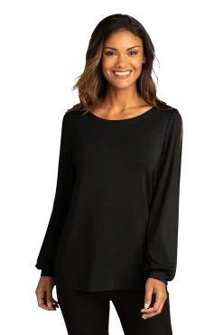 Ladies Luxe Knit Jewel Neck Top -Port Authority Shop d88d877f5e9c0b
