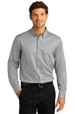 Long Sleeve SuperPro React™ Twill Shirt -Port Authority Shop dff43b4298d5ad
