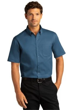 Short Sleeve SuperPro React™Twill Shirt -Port Authority Shop e0b58b88c25603