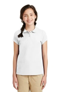 Girls Silk Touch Peter Pan Collar Polo -Port Authority Shop e9bcf40b2c9ea8