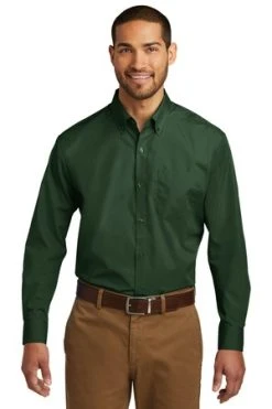 Men's Long Sleeve Carefree Poplin Shirt -Port Authority Shop e9e19c2e9b27dd
