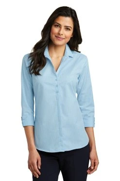 Ladies 3/4-Sleeve Micro Tattersall Easy Care Shirt -Port Authority Shop ebd970ac154cb0