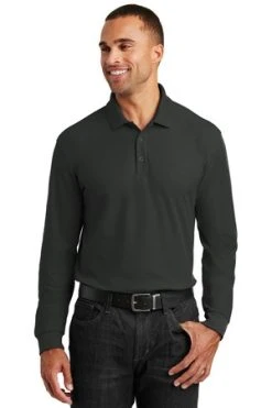 Adult Long Sleeve Core Classic Pique Polo -Port Authority Shop f2855ac343e619