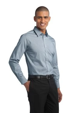 Fine Stripe Stretch Poplin Shirt -Port Authority Shop f4a19c0b37b6a3