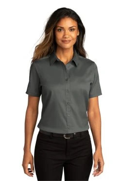 Ladies Short Sleeve SuperPro React ™ Twill Shirt -Port Authority Shop fe324e16e6c872